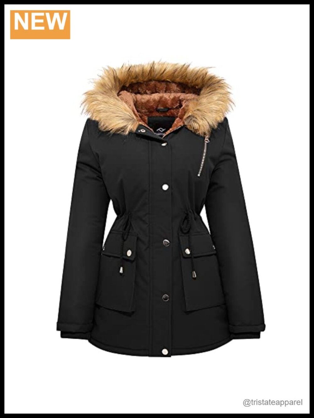 FARVALUE Women's Water-Repellent Fleece Lined Puffer Parka with Fur Hood